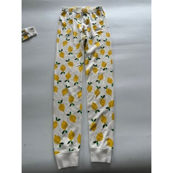 Hanna Andersson Long John Pajama Set Lemonade in White Unisex Size 10 - Picture 5 of 5